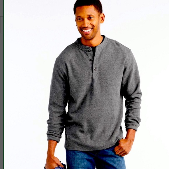 ll bean henley waffle weave